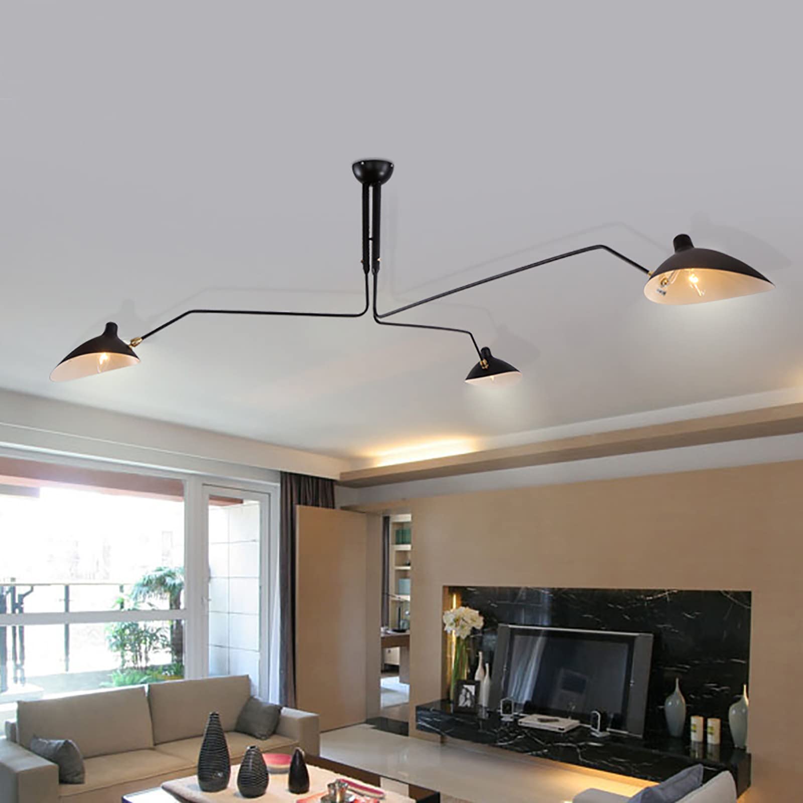 KXEcoLife Modern Ring Chandelier - Dimmable Japanese Pendant Light for Kitchen Island & Dining Room Contemporary 1-Light Circular Ceiling Lamp 50x50x6cm (20x20x2inch)