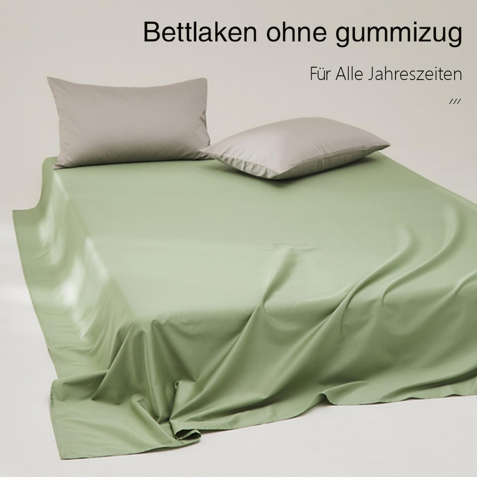 Bettlaken ohne Gummizug 245 x 250cm 100% Baumwolle Hellgrün