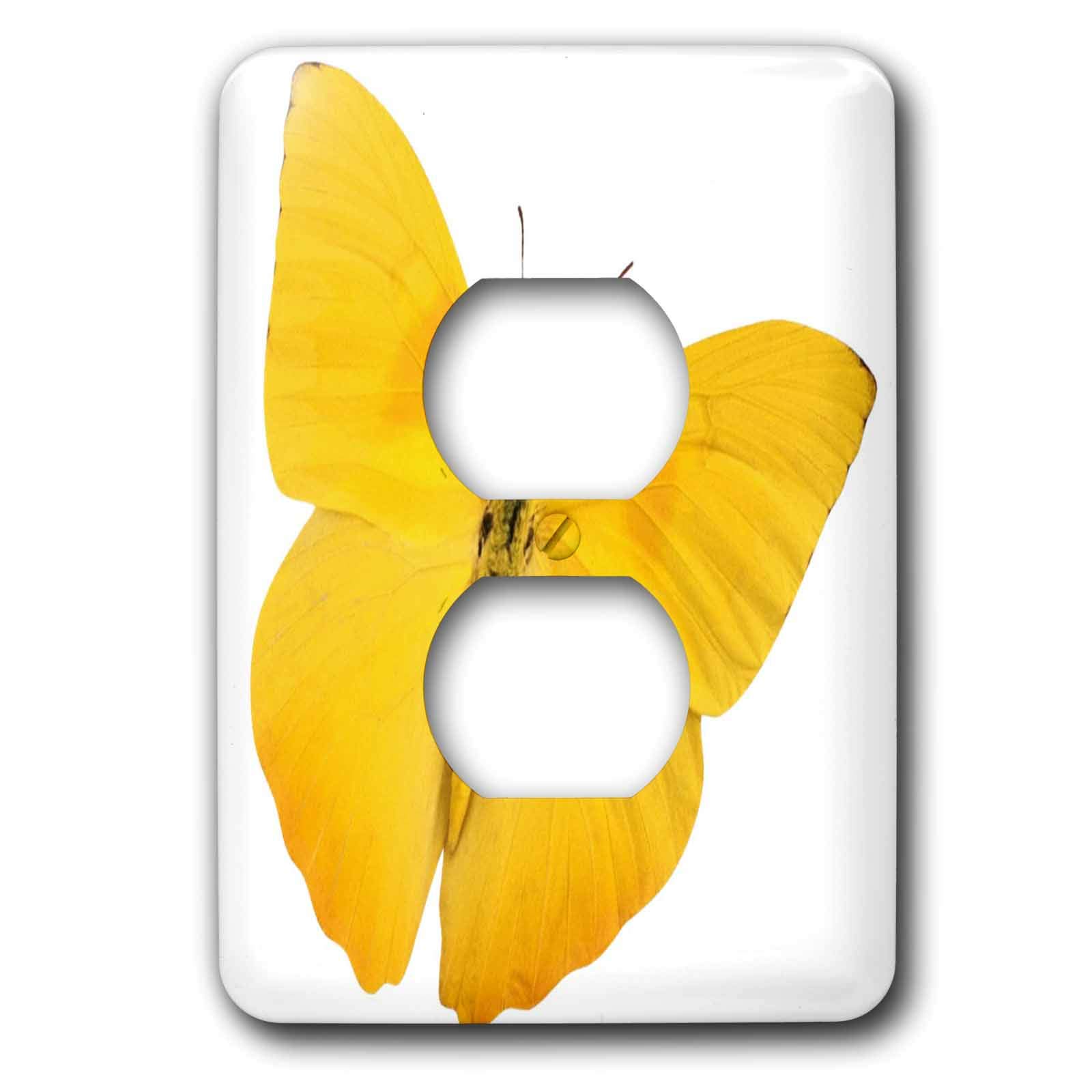 Tapa de 2 enchufes para sustituir placas viejas con diseño Butterfly Yellow