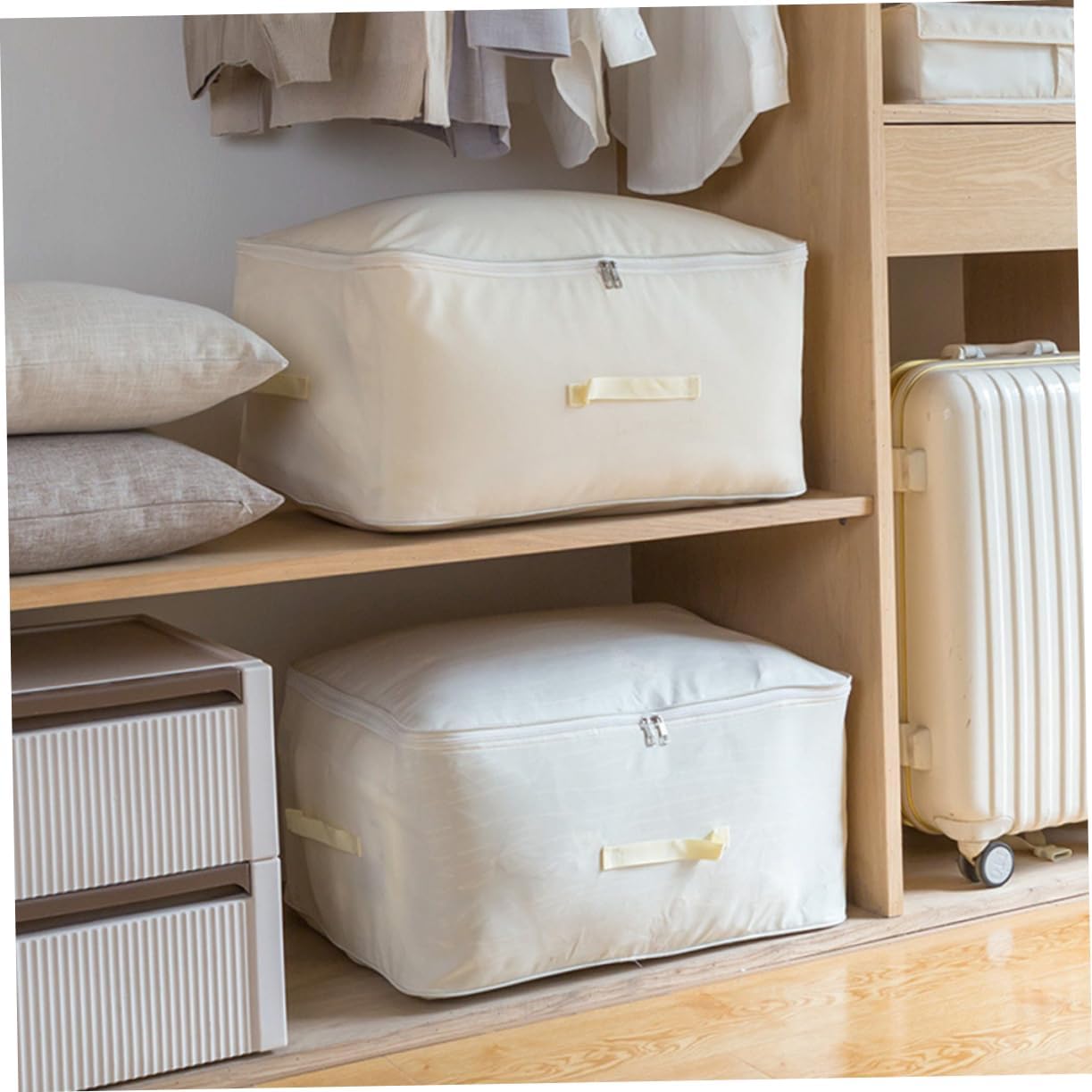 1pc Oxford Cloth Storage Bin Organizer for Clothes Bedding and Toys Water-resistant Material for Home Dormitory and Moving Capacity