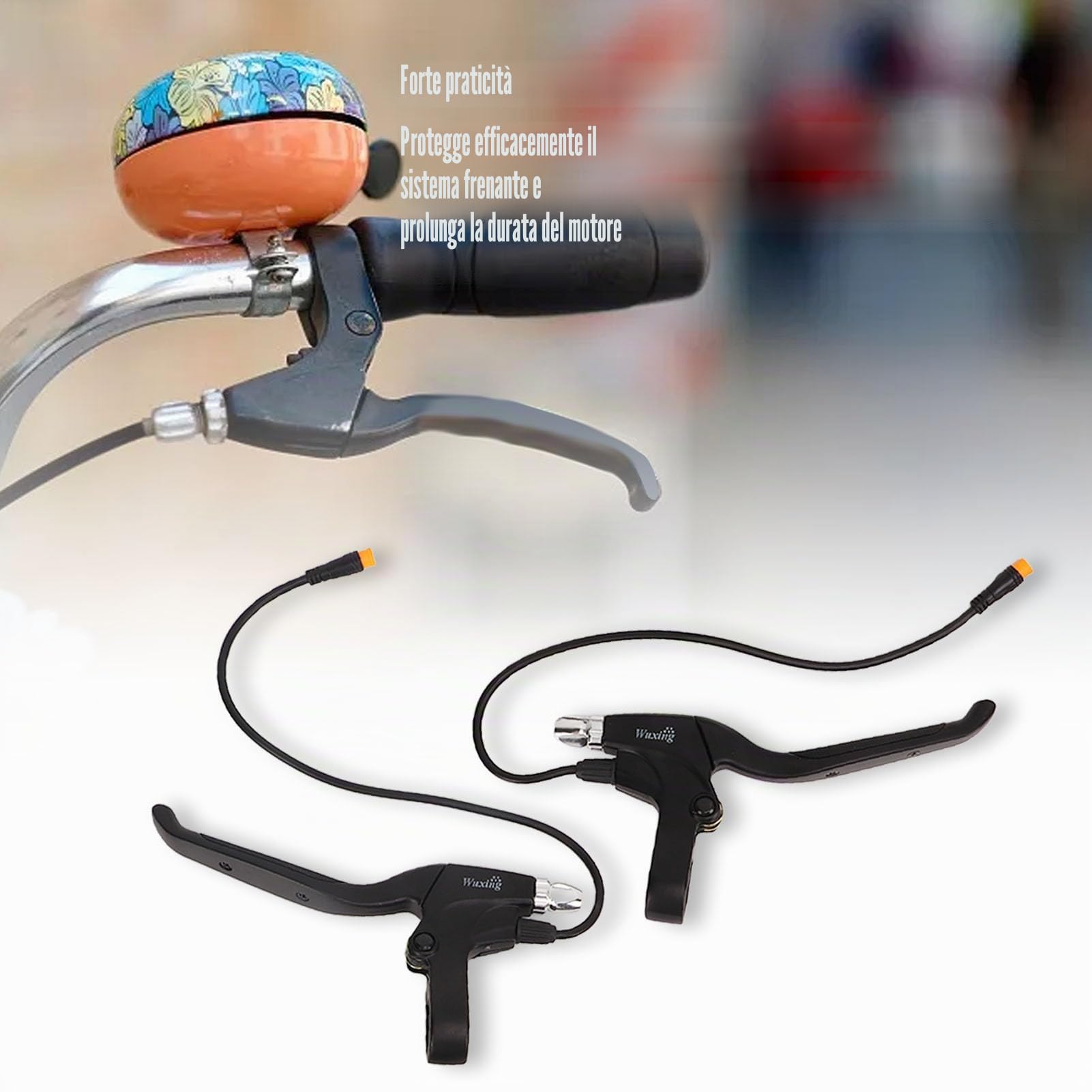 Impugnatura del Freno della Bicicletta Elettrica, Interfaccia Impermeabile della Leva del Freno della Bici Elettrica Verniciata a Filo da 32 Cm per la Guida