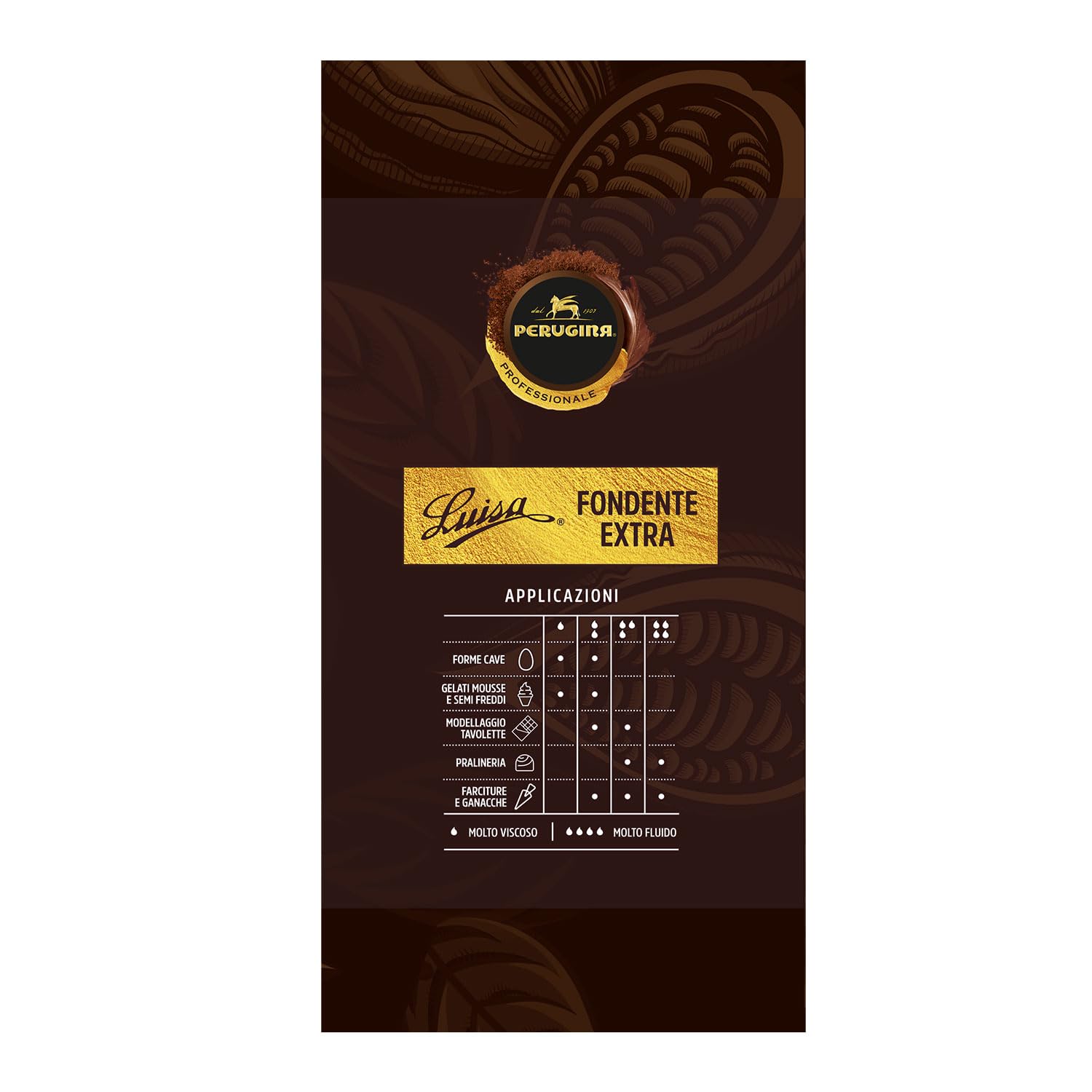 PERUGINA PROFESSIONALE Cubetti Fondente Extra Luisa 55% Sacco 4kg | Cubetti di cioccolato fondente 55% per lavorazioni professionali.