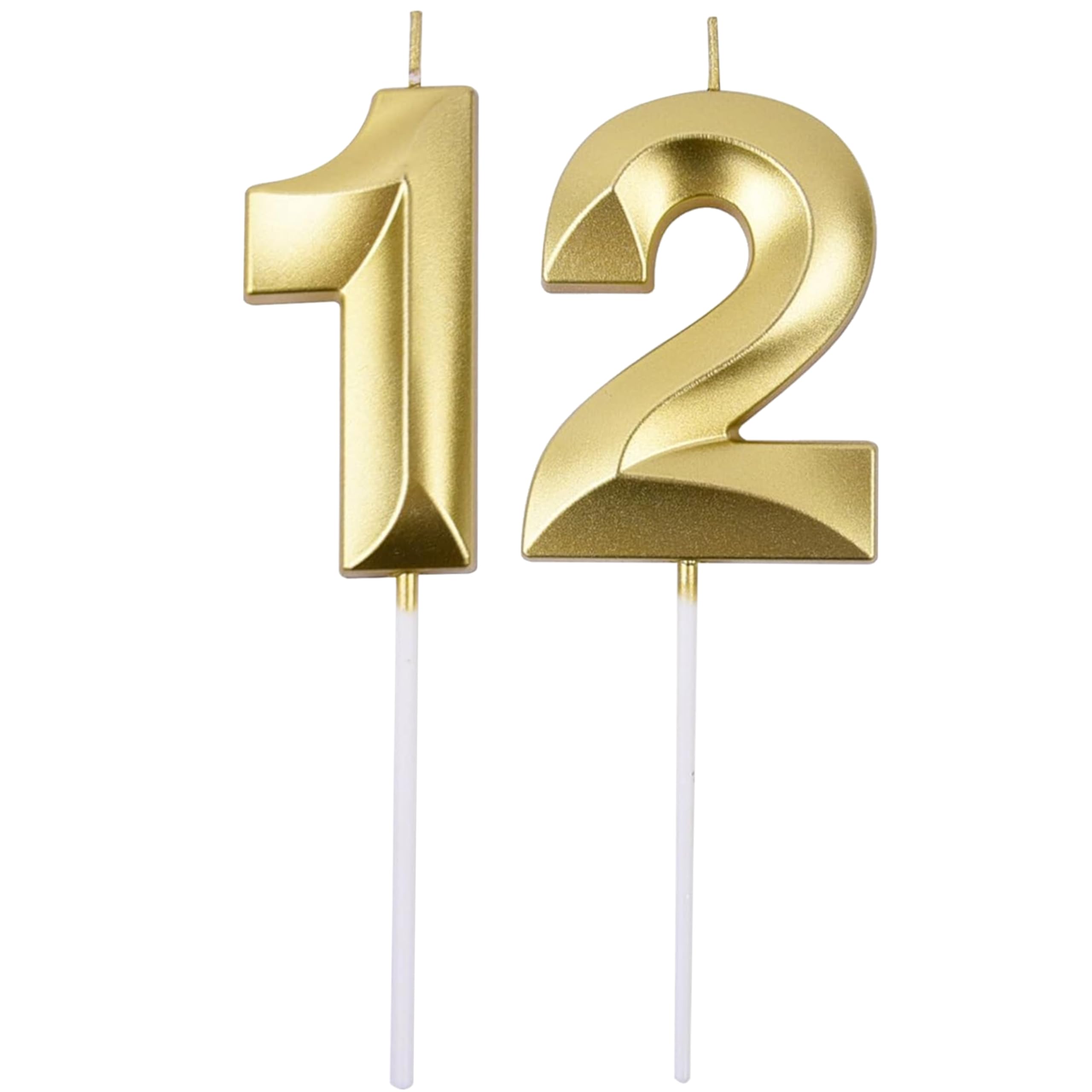 Gold Number 21 Birthday Candle Set - Elegant Cake Decoration -15