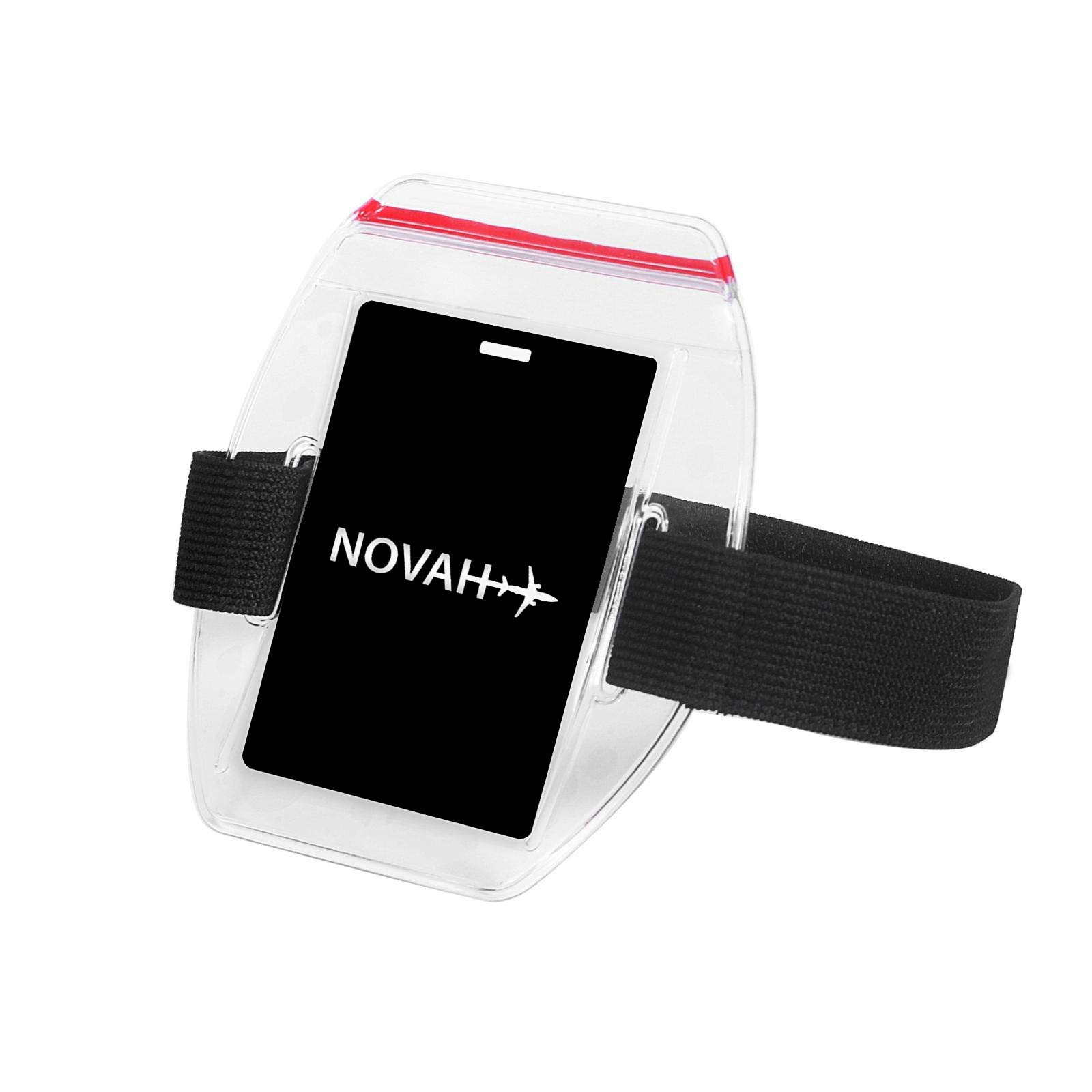 Water Resistant Armband ID Badge Holder with Resealable Red Zip & Rugged Adjustable Arm Band (Perfect Arm Ski Pass Holder for Lift Ticket)-image-49