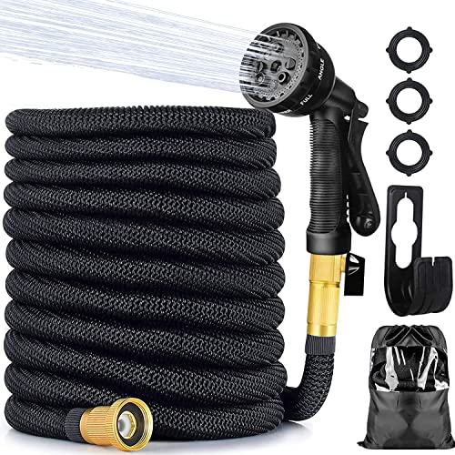 Mangueras, Tools INGEQUIS Manguera de Jardín Expandible hasta 15 Metros, Manguera de Agua Retráctil y Extensible con Pistola de Agua Multifuncional para Regar el Jardín o...