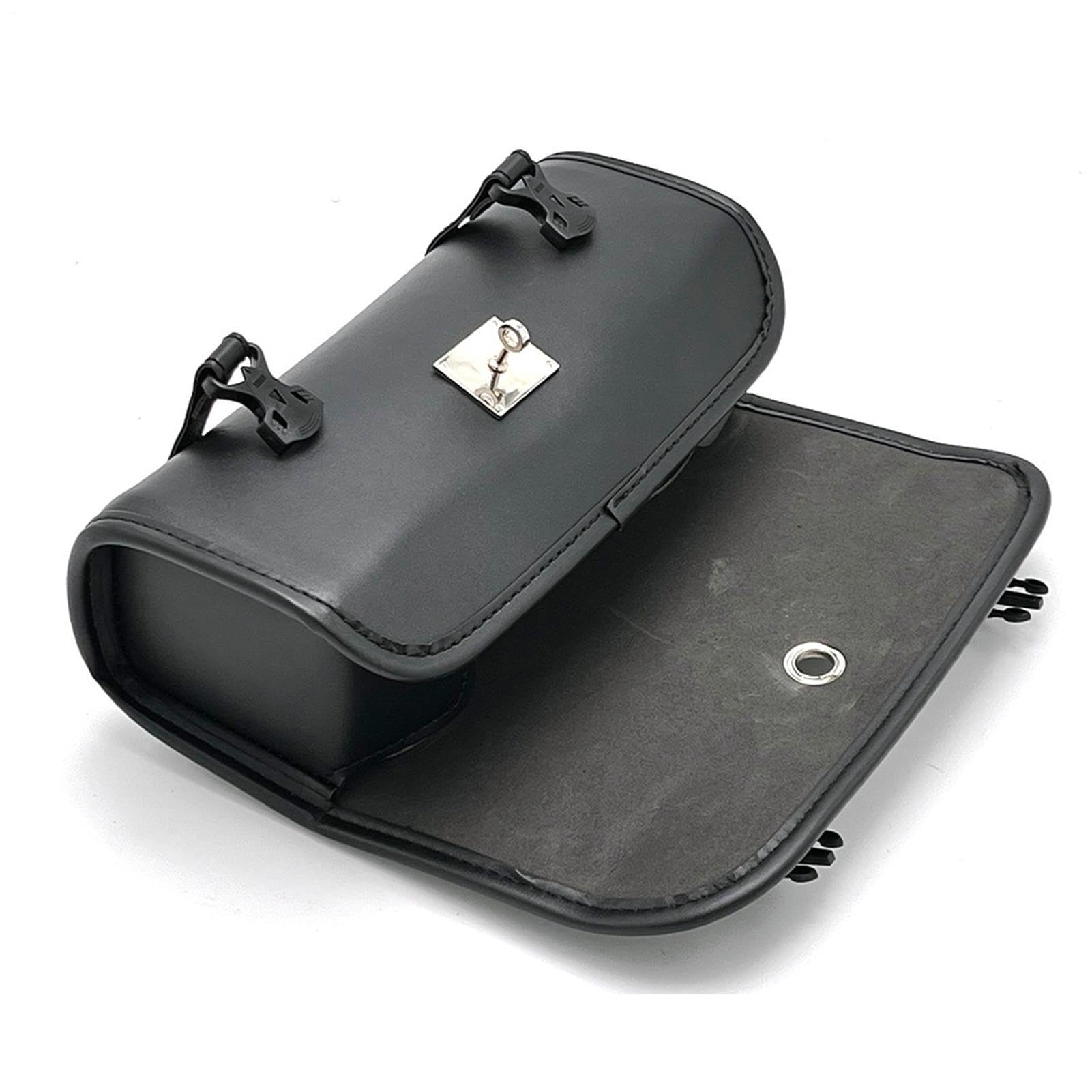Sacoche de guidon de moto - Sacoche de selle de fourche avant - Sacs imperméables en cuir PU - Ensemble de moto rétro cool - Fourches avant verrouillables - Kit de rangement pour tourisme, trajets