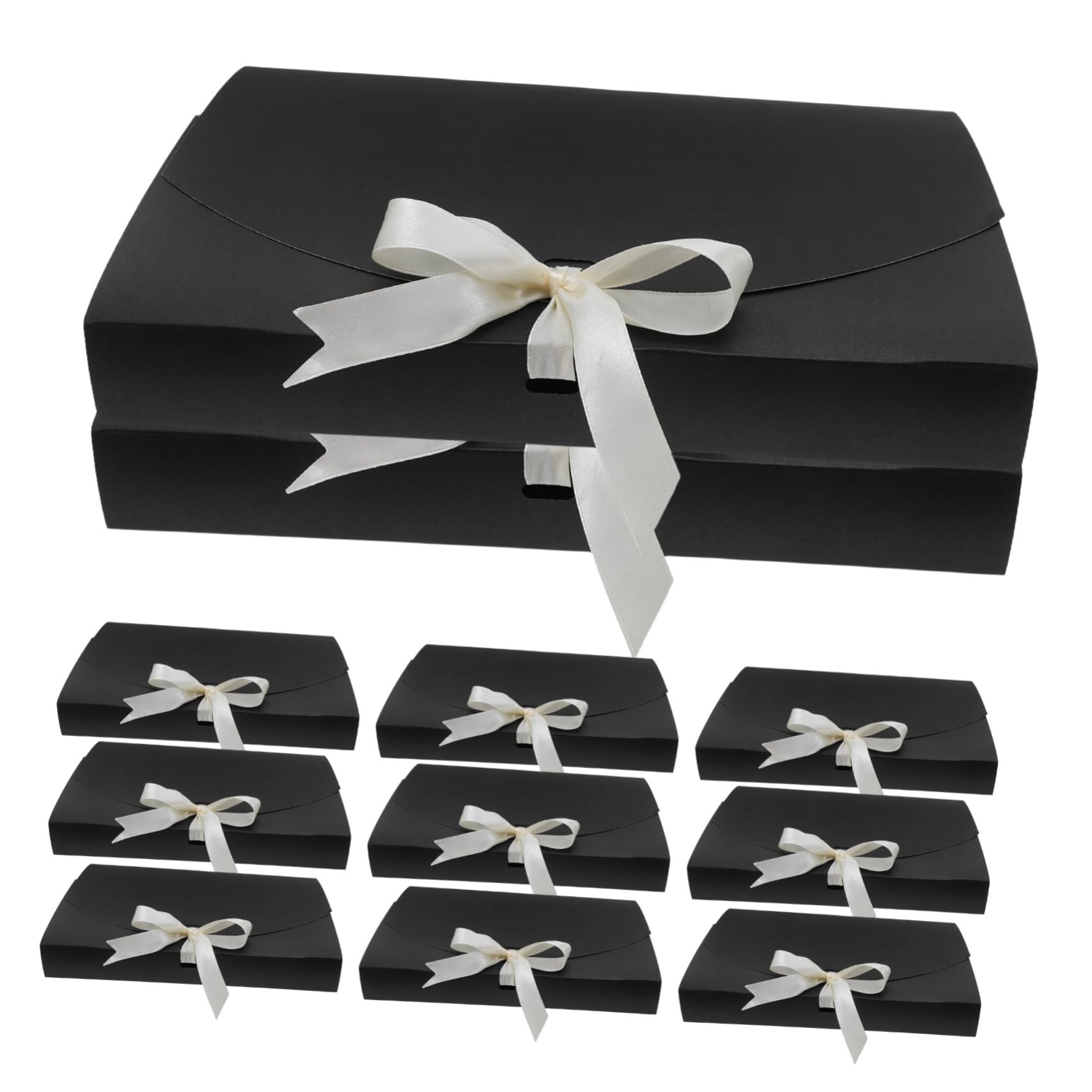 KOMBIUDA Geschenkbox Vielseitige Geschenkverpackung 20 Stück Schwarze aus Papier 26x17,5x3,5cm für Schals und Handtücher für Weihnachten und Brautjungfern