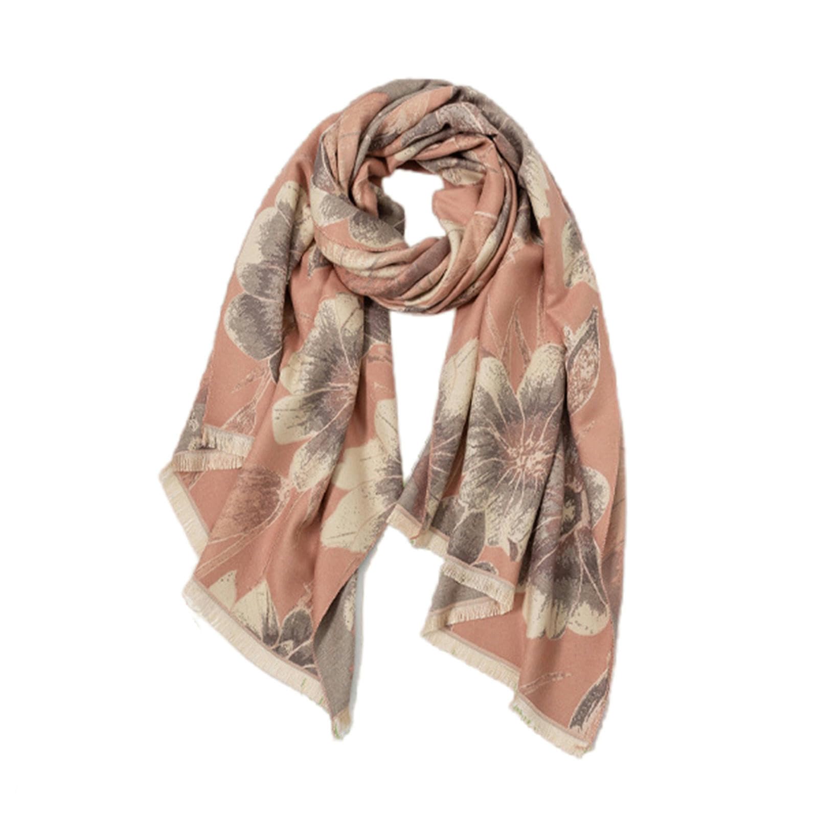 Sciarpa Donna Sciarpa Femminile Imitazione Cashmere Scarf Femmina Fashion Wear Neck Temperament Napsel Large Shawl Ladies Regalo-Rosa