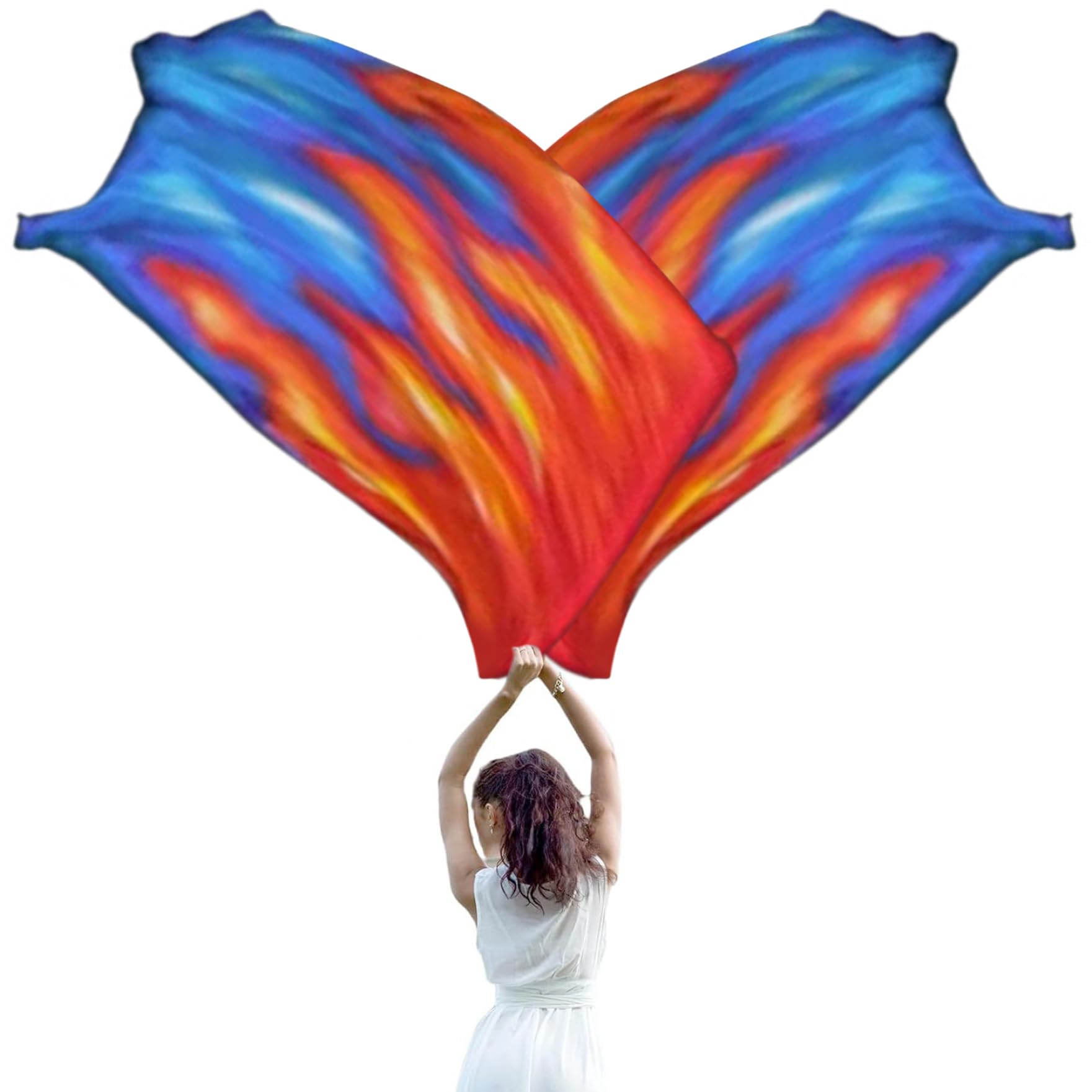 Drapeaux danse église à motif flamme vibrante polyester fluide lot de 2