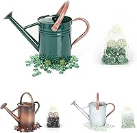 Lechloris 1 Gallon Galvanized Steel Watering Can with Removable Spout - Rust-Proof Metal for Indoor Outdoor Plants, Forest Green
