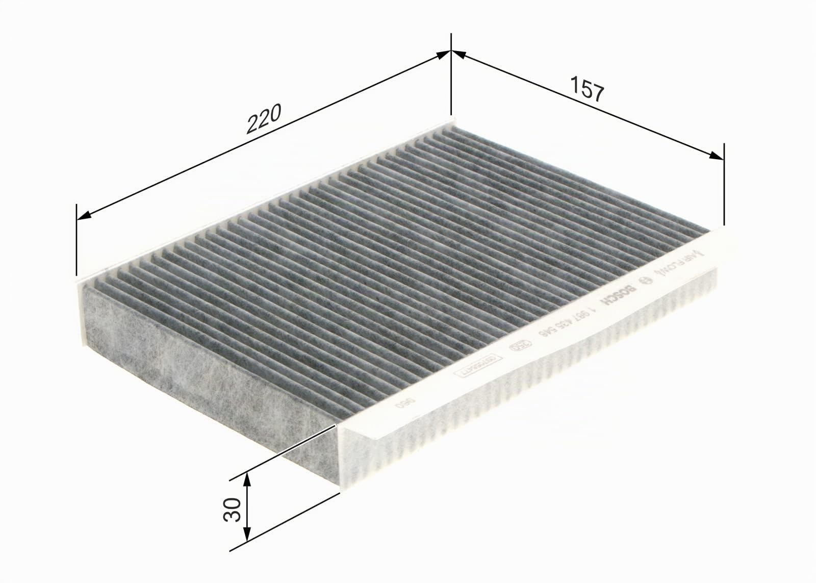 Bosch Filtro Abitacolo ai Carboni Attivi R5548, Filtro di Ricambio - Contro cattivi odori, polline e polvere per un'aria più pulita all'interno del veicolo