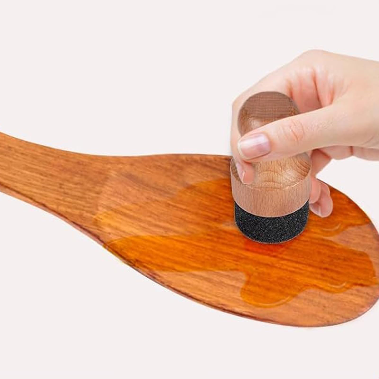 Kit Manutenzione Taglieri Legno - Applicatore Cera Olio E 2 Spazzole In Fibra Di Sisal - Foto 3