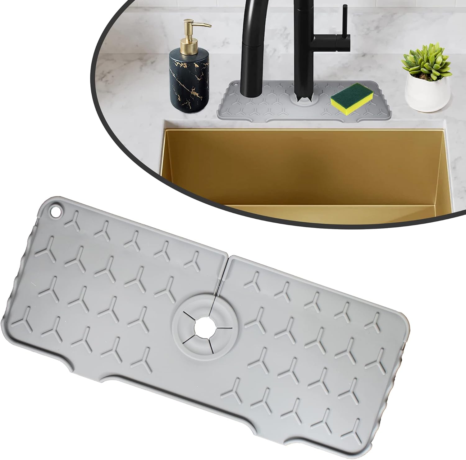 SinkShield 14” Premium Faucet drip mat for Kitchen Sink