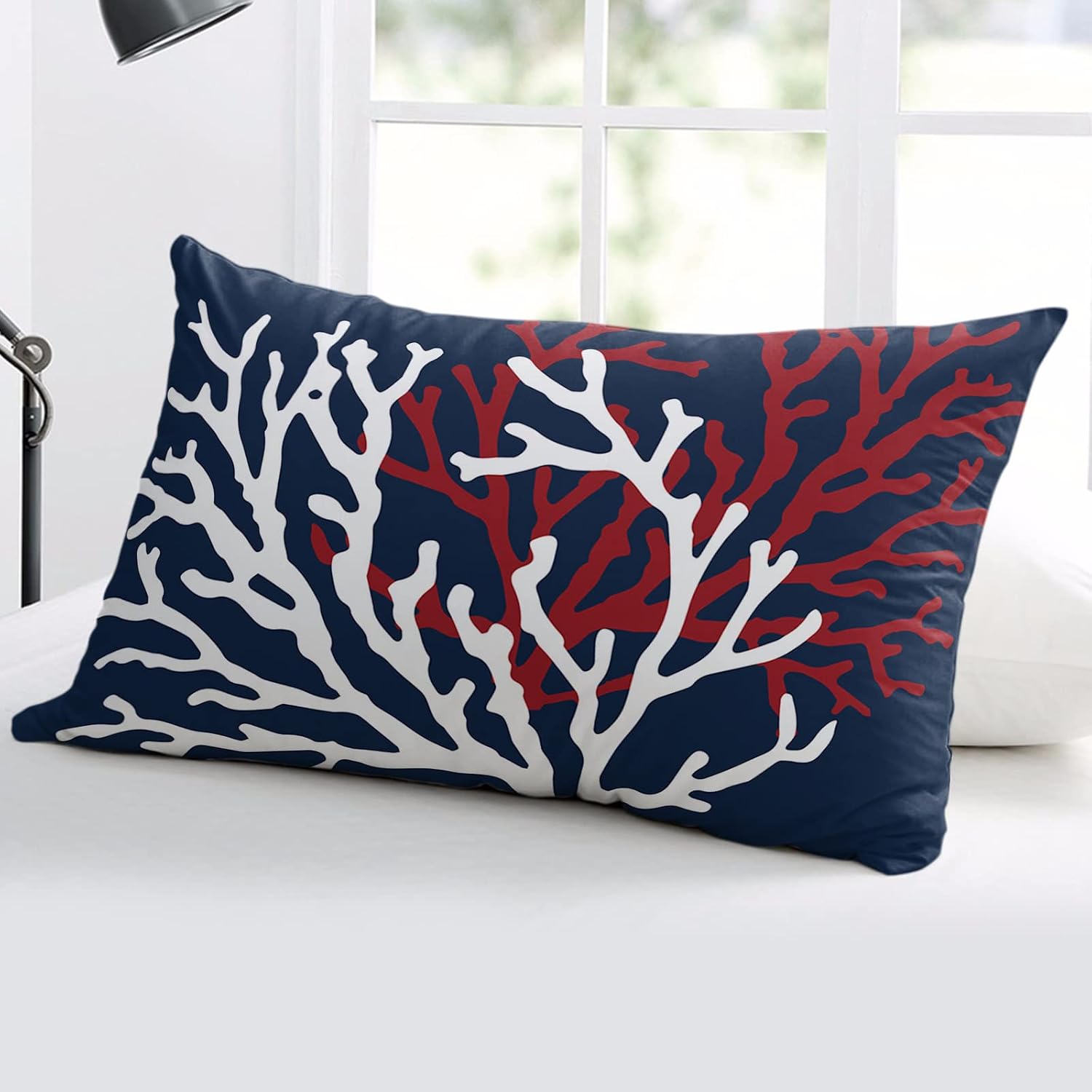 Pillow Covers 24x36 Inch - Body Summer Ocean Red White Coral Nave Blue Soft Brushed Microfiber Pillowcases with Hidden Zipper Closure Bed Pillow Shams for Bedroom Sofa Car