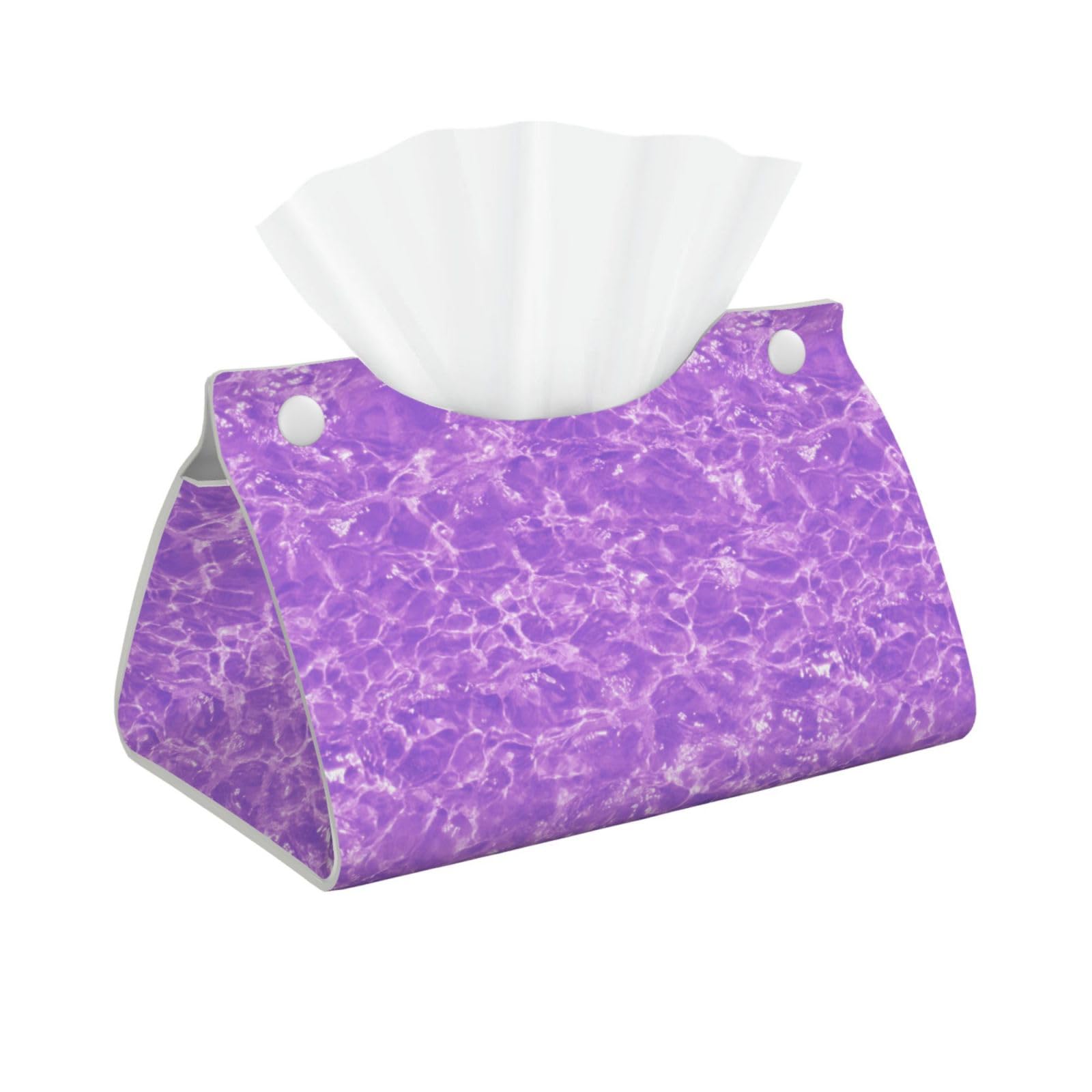 Water Texture in Lilac Tissue Box Cover Rectangle Pu Leather Tissue Box Holder for Car Bathroom Bedroom Desk Tabletop Decor