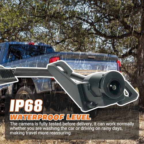 Image of Backup Camera with Wiring Harness 9C3Z-19G490-E Fits for Ford F250 F350 F450 F550 Super Duty Pickup, 2008-2012 TailgateRearview Camera, 9C3T-19G490-BD, 9C3Z19G490E, 9C3T19G490BD