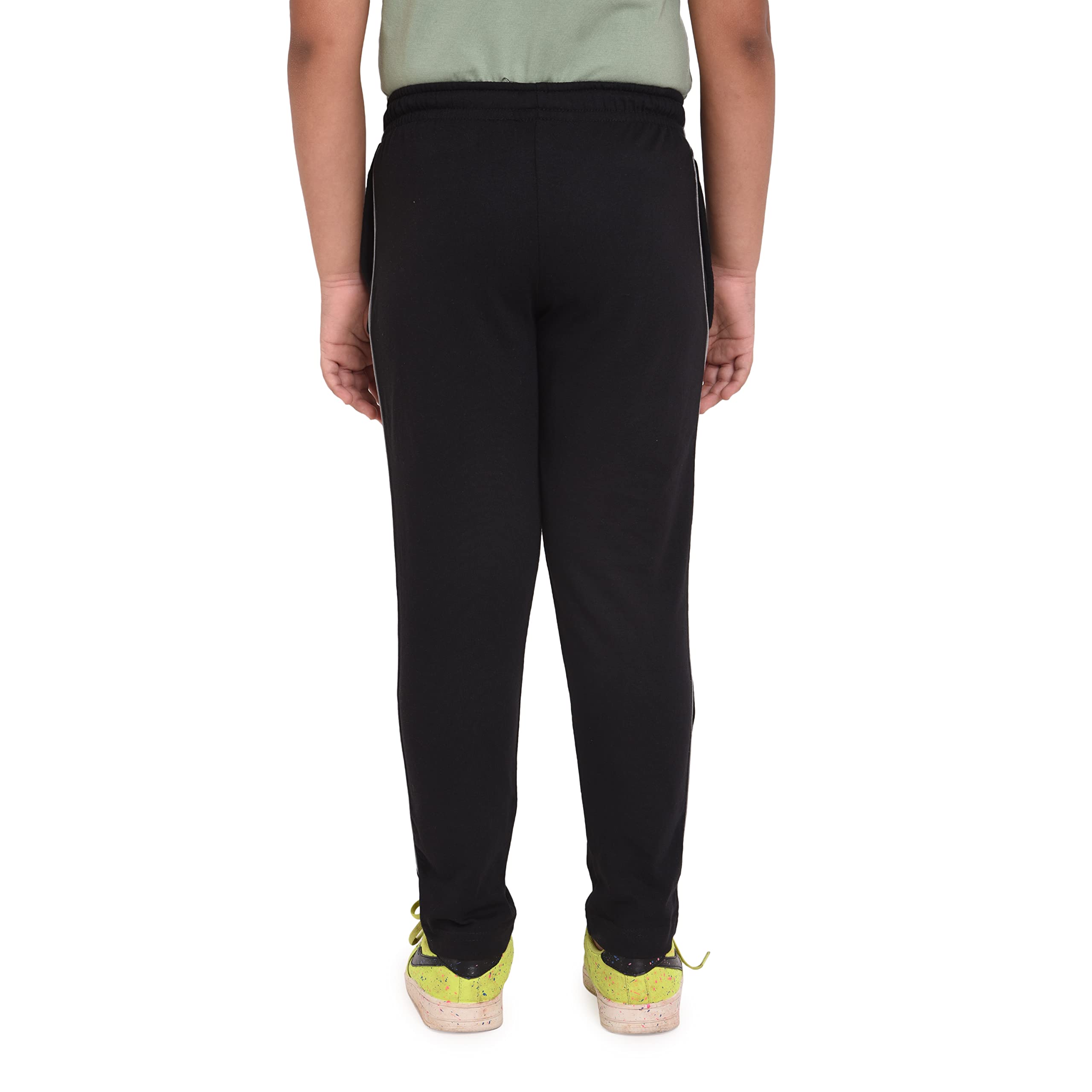 Neo Garments Boy's Cotton Solid Regular Fit Trackpants/Jogger/Trouser with Side Pockets (Black, 18 Months)