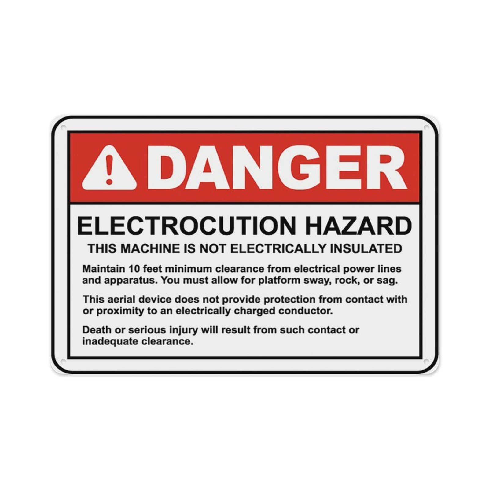 peiyeety Maintain 10 Foot Clearance Sign Aluminum Tin Warning Signs For Home Outdoor Garden 8X12 Inches