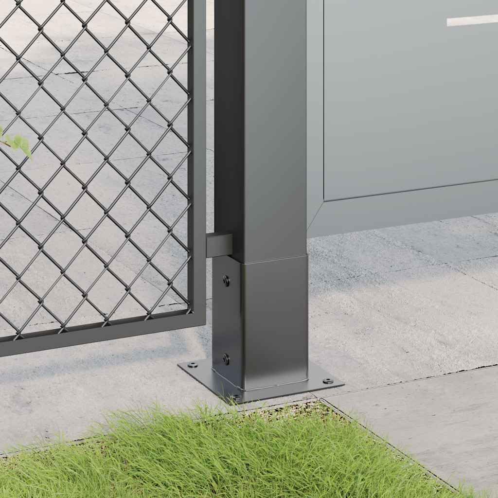 Mangloder - Soporte cuadrado para postes de madera y metal, 81 x 81 mm, 4 unidades, acero con recubrimiento en polvo, para postes de vallas, terraza, jardín, postes de madera y metal, fijación estable