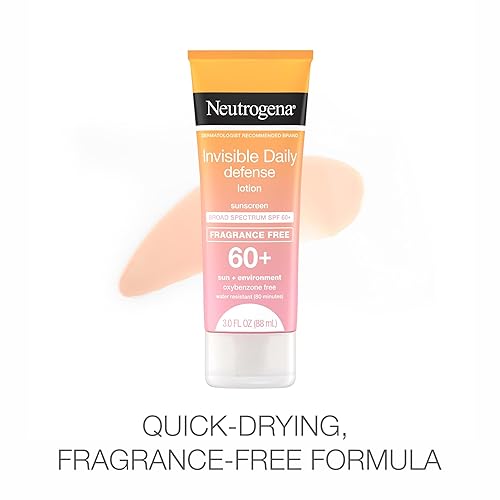 Miniatura 2 de Neutrogena Invisible Daily Defense Loción de protección solar sin fragancia, amplio espectro SPF 60+, libre de oxibenzona y resistente al agua,