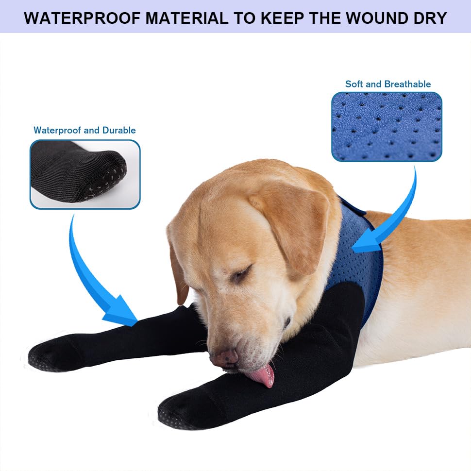 COODEO Dog Socks & Boots to Prevent Licking Paws, Paw Protectors with Non-Slip Bottoms to Protect Wounds - Image 2