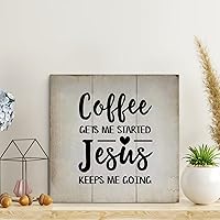 Vista 8 de LITTLEGROVE SEEDS Letrero de madera vintage bohemio con texto en inglés "Give It to God And Go to Sleep", letreros de madera de 10 x 10 pulgadas