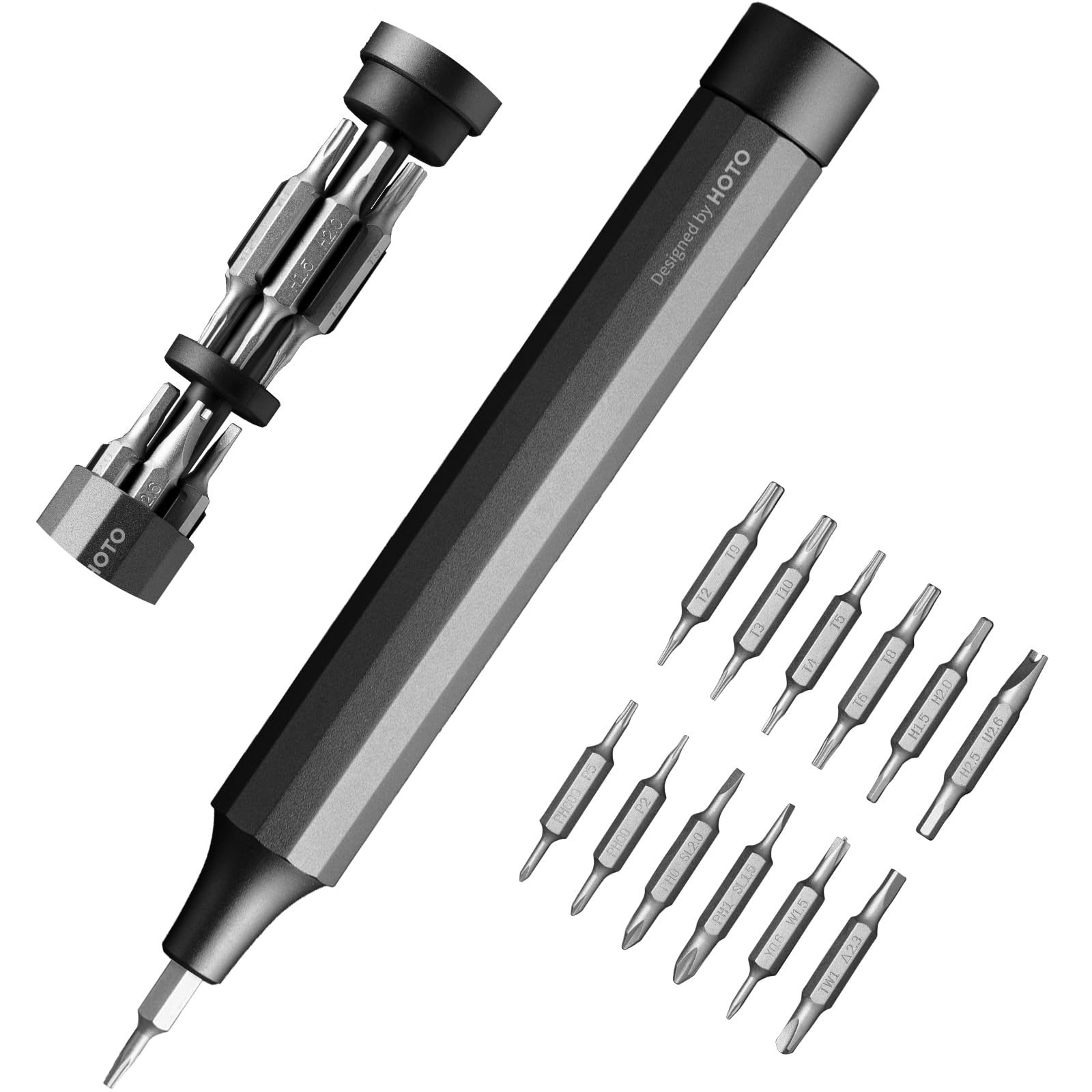 HOTO 24 en 1 Kit de Tournevis de Précision,Manuel,Kit d'outils Mini,Magnétique Outils de Réparation avec Torx Bits etc,Pour iPhone, Lunettes, Montres, PC, Macbook, Laptop