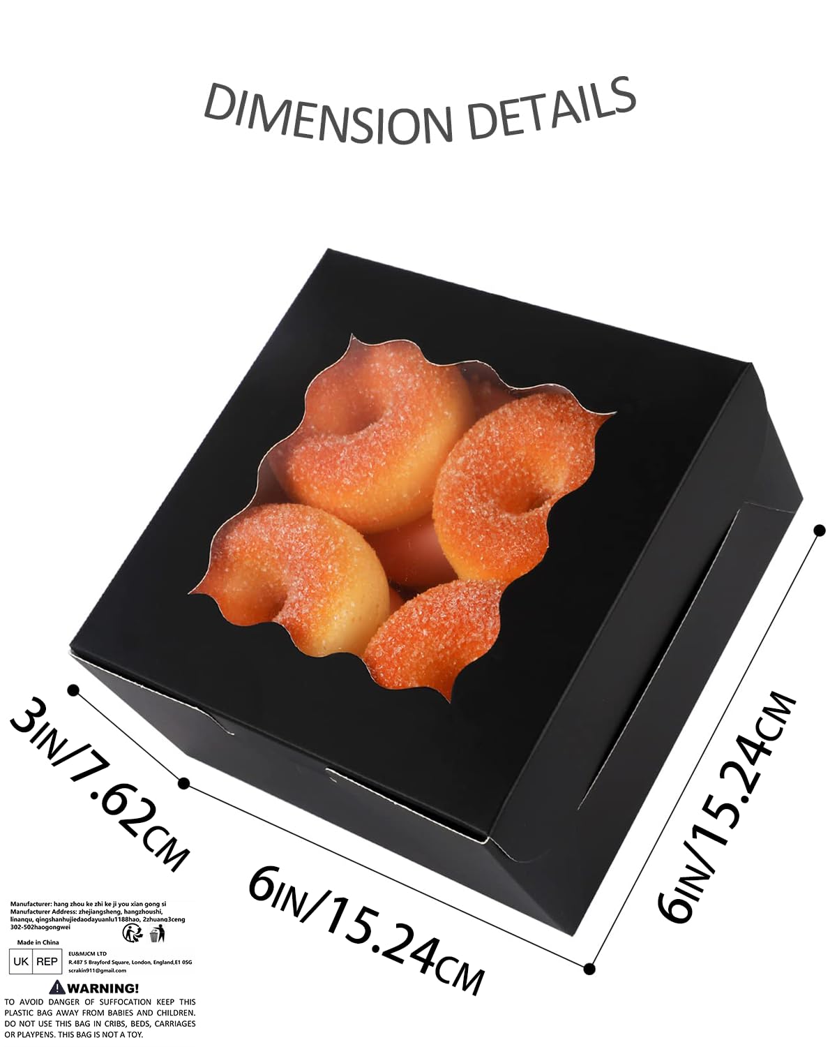 100 Unidades] Caja De Panadería Blanca Con Ventana De 40,6 X 30,4 X 5, image size:1200x1500