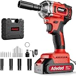 Cordless Impact Wrench 500N.m 3-in-1 Impact Driver with 2x2.0Ah Battery | 369Ft-lbs Cordless Impact Gun with 8 Drill Bits, 6 Screwdriver Bits, 4 Sockets for Furniture Assembly&DIY Projects