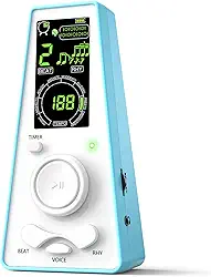 Metrônomo digital eletrônico para músicos, piano, violino, instrumento, volume e velocidade de batida, ajustável universal (azul)
