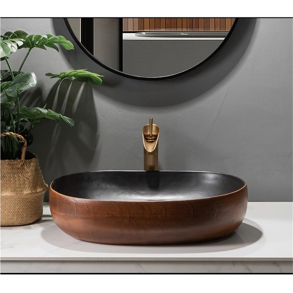 Lavello Bagno Lavandino da bagno in ceramica in stile retrò, adatto for uso interno ed esterno