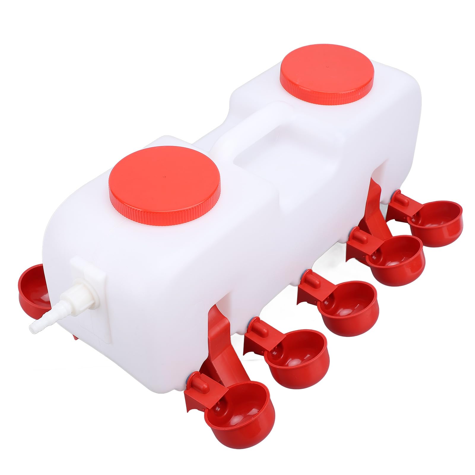 Abbeveratoio Automatico per Polli, di Irrigazione per Pollame a Ricarica Automatica da 10 Litri con 10 Bicchieri per Irrigazione per Pollo, Anatra, Quaglia, Tacchino, Oca (Grande)