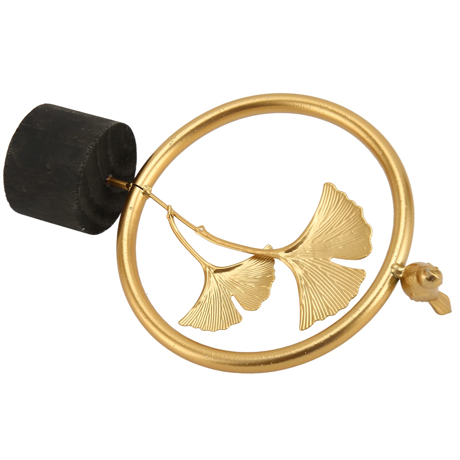 ginkgo blad decor gouden tafel decor Metalen Ginkgo Blad Ornamenten Blad Desktop Decoratie Sculptuur met Houten Basis voor Slaapkamer Woonkamer Decor