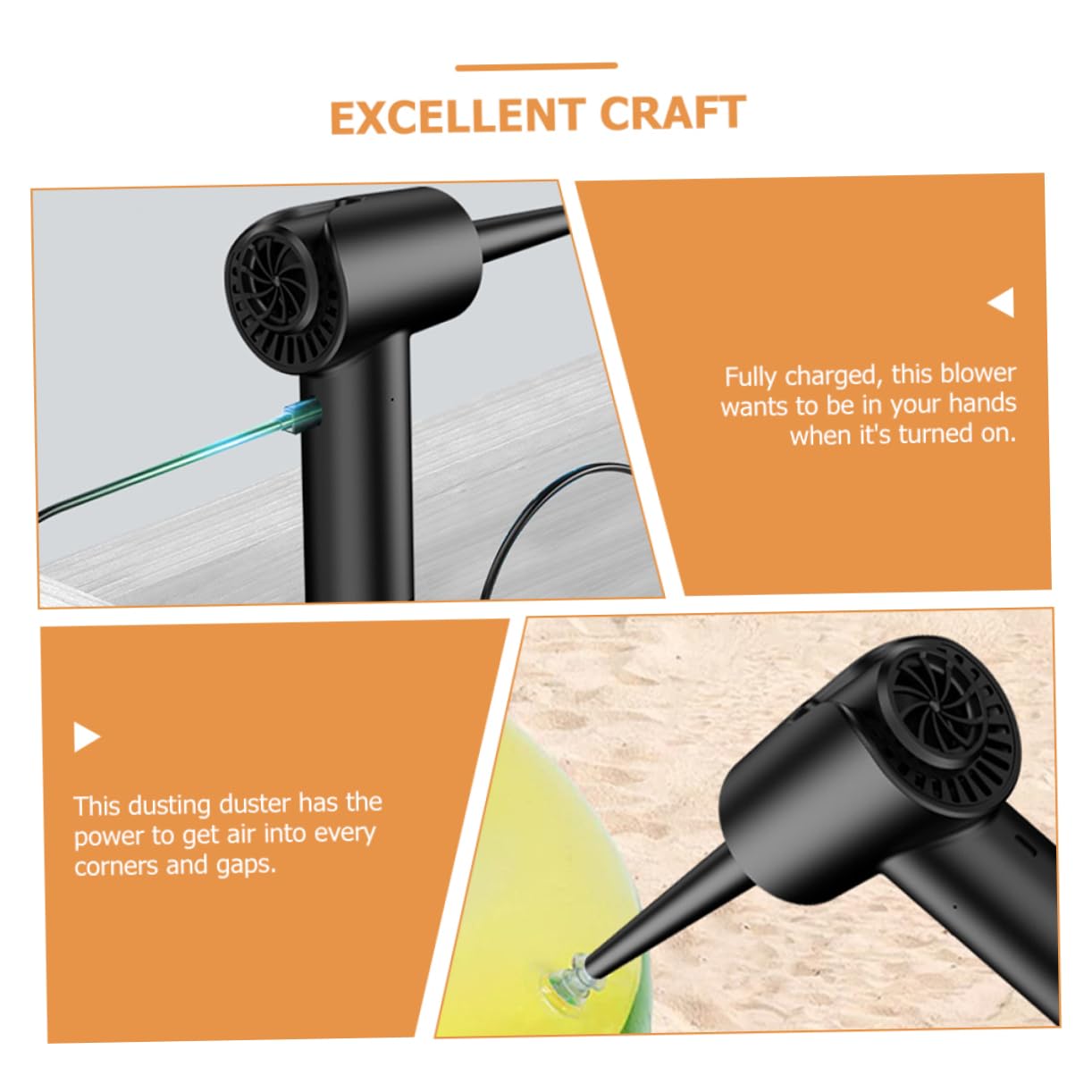 Housoutil Handheld Rechargeable Air Duster Powerful Cleaning Kit for Electronics Car and Workshop Use Safe Air Blower Incredible Airflow for Dust Removal and Maintenance