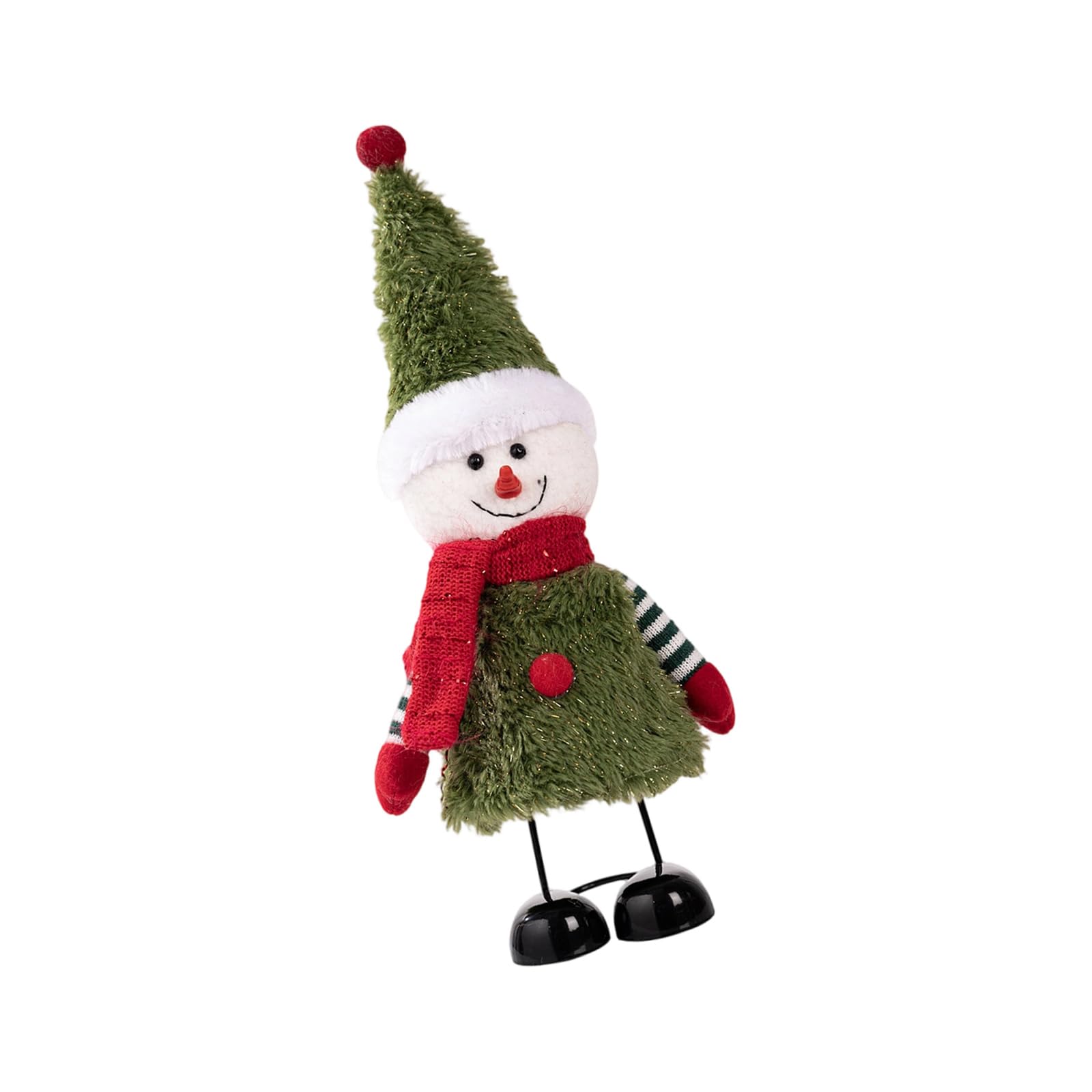 Nucelit Christmas Iron Craft Spring Wobbly Leg Snowman Santa Decorative Accent for Festival Home Tabletop Display Arrangement Wobbly Doll