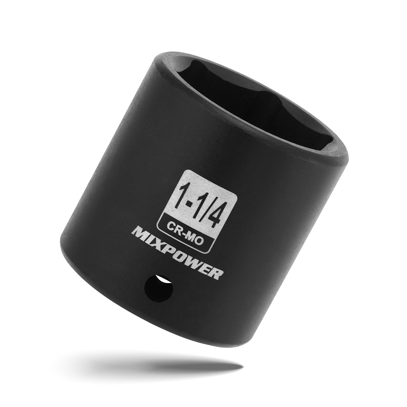 MIXPOWER 1/2" Drive Shallow Impact Socket, CR-MO, 1-1/4", 6 Point, Radius Corner Design, Axle Nut Impact Grade Socket for Easy Removal