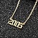 M MOOHAM 2005 Necklace Birth Year Necklace, Old English Birth Year Number Pendant Gold Necklace Gifts for Women Friends Birthday Anniversary