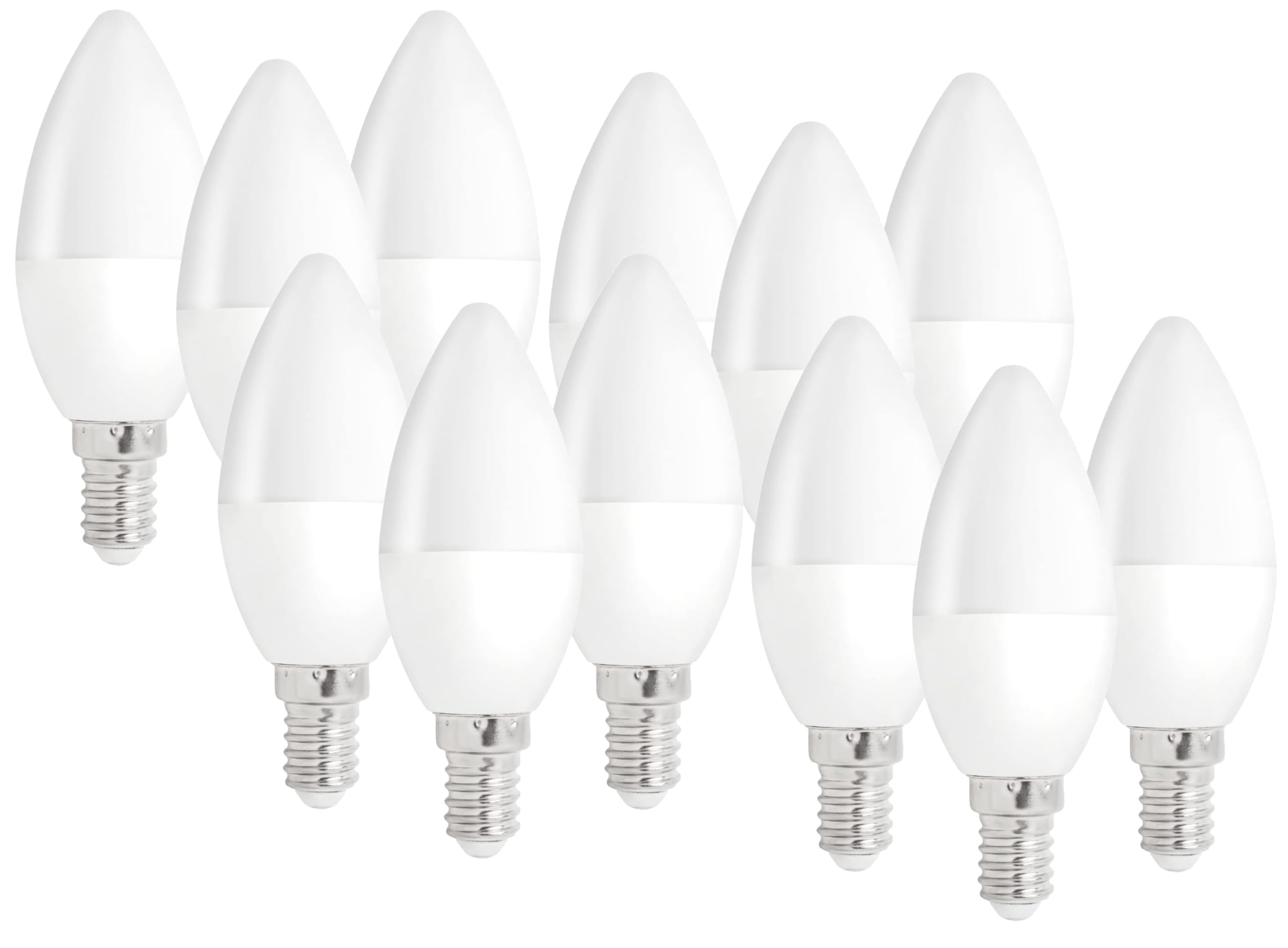 Myonis LED Candle Light Bulbs SES Small Screw, 12 Pack, Long Lasting Candle E14 LED Lamps, 5w (40w Equivalent) Warm White, 470 lumens, Energy Saving Bulbs