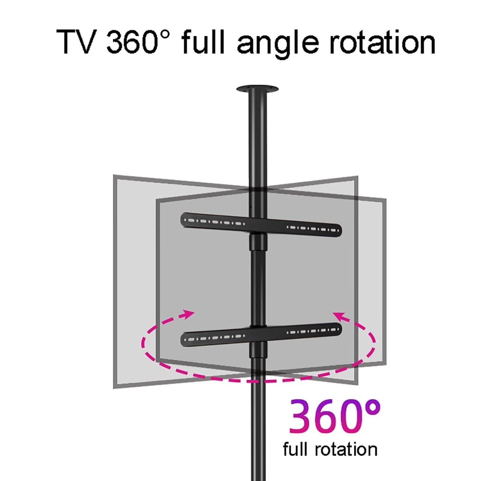 Supporto TV da Pavimento per TV LCD con Telaio Girevole a 360 Gradi, Supporto TV a Parete con divisorio, Telaio Girevole, Mobile TV Girevole, Base Girevole, Adatto,200-295cm