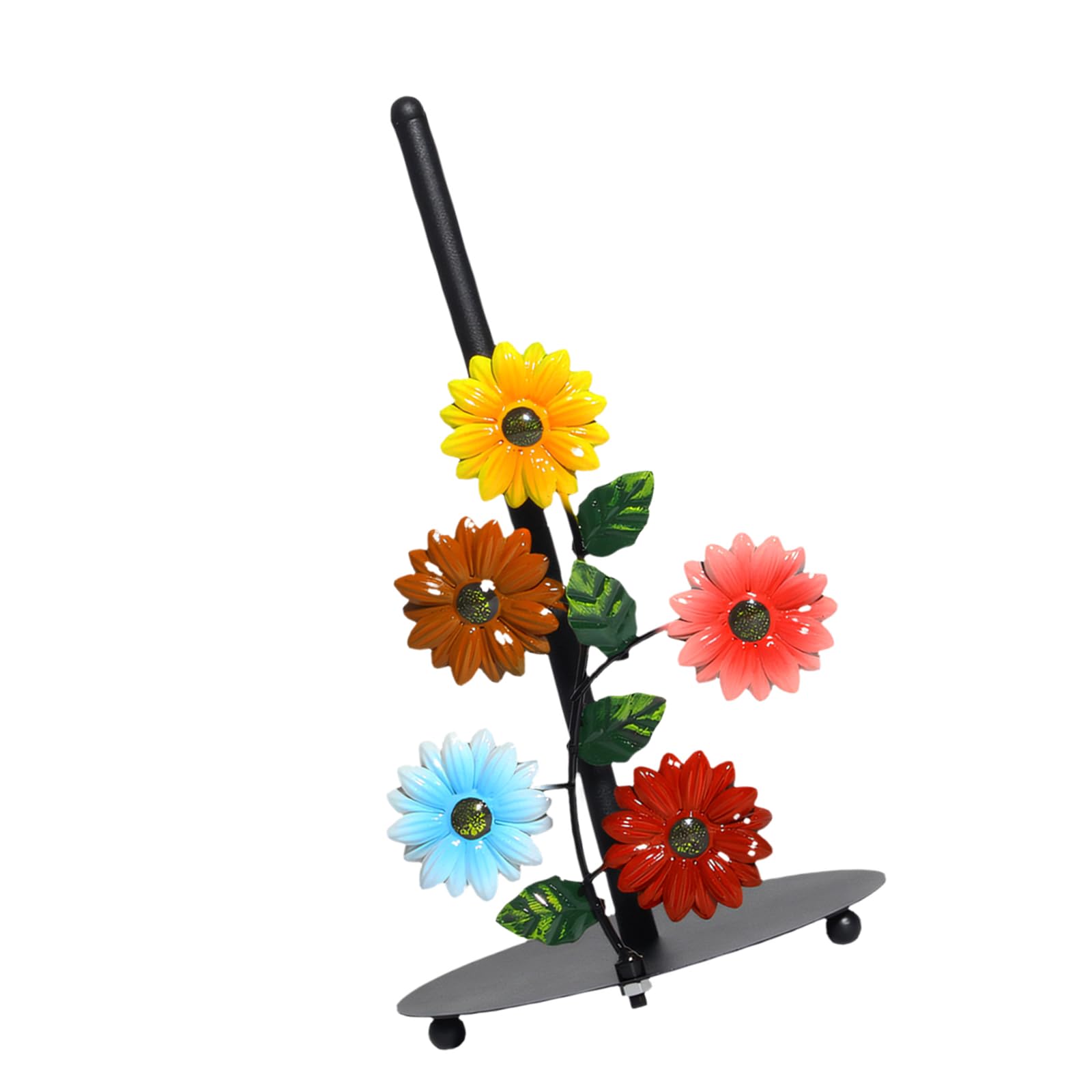 Artistic Yellow Sunflowers Iron Towel Rack Wall Mounted Holder Functional Beautiful Home Decoration Kitchen Roll Stand