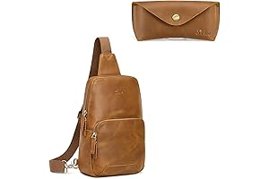 S-Zone Premium Leather Sling Backpack with Sunglasses Case