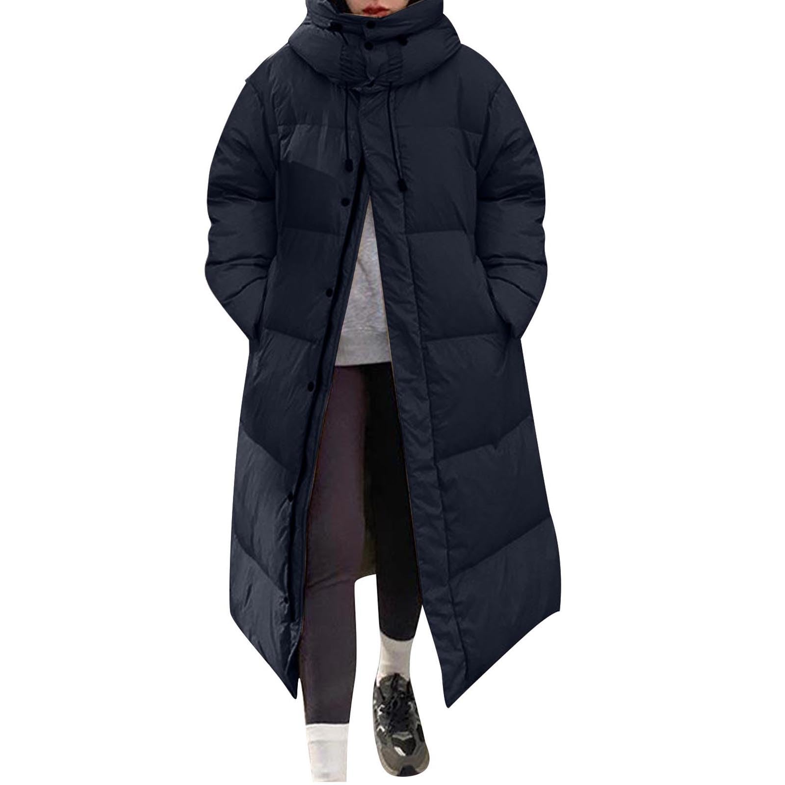 Piumino Donna 100 Grammi Ripiegabile con Zip Piumino Lungo con Cappuccio Ripiegabile Giacca Antivento in Pile Termici Elegante Giubbotto Lungo Spessa Parka Cappotto Piumini 100 Grammi Lungo Imbottito