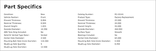 Miniatura 3 de Rotor de freno de disco delantero estándar compatible con Mazda 626 1988 1989 1990 1991 1992