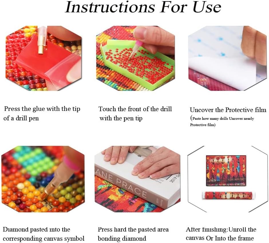 Miniatura 6 de Kits de pintura de diamante para adultos, kits de arte de diamante de Halloween para niños principiantes, 5D, taladro completo, diamantes de