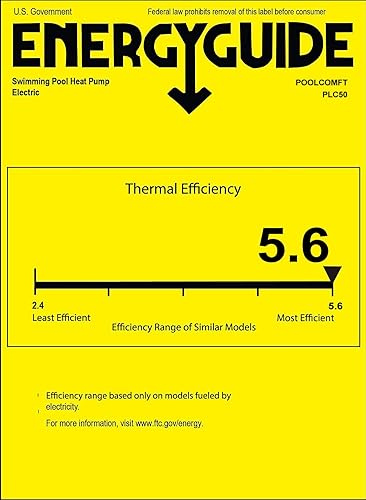 Miniatura 8 de POOLCOMFT -Calentador de piscina para piscinas sobre el suelo, bomba de calor de piscina PLC50,14000BTUhr, para piscinas de hasta 4000 galones,