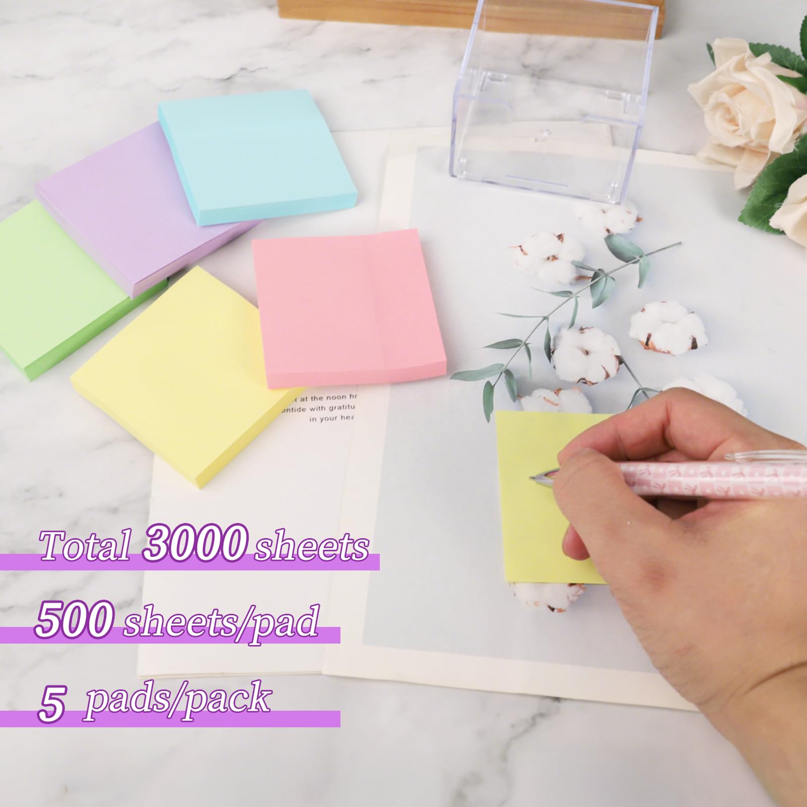 Buqoo Transparenter silberner Schreibtisch-Mmeo-Halter, niedlicher Acryl-Haftnotizspender, 9,9 x 9,9 cm, Büro-Memo-Pad-Halter für den Schreibtisch