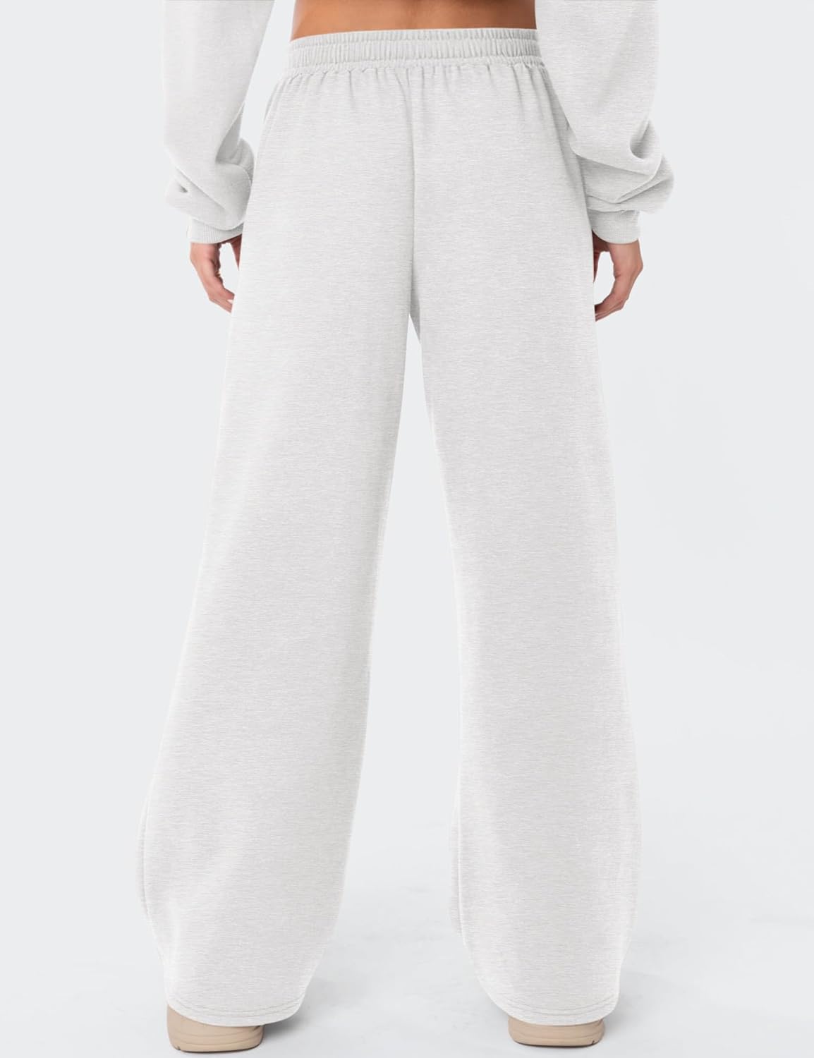 LOMON Women's Sweatpants Wide Leg Fleece Lined Sweat Pants Spring Winter Clothes 2026 Baggy Drawstring Joggers with Pockets - Image 5