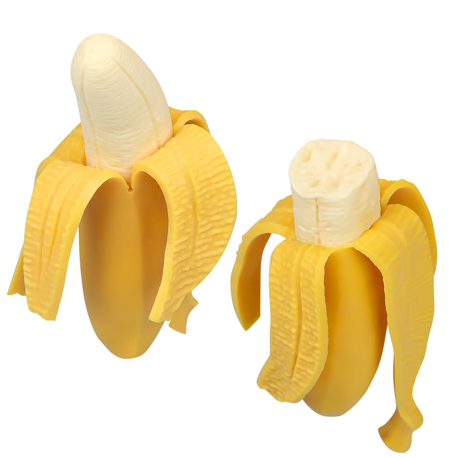 2 Boules Anti-stress Banane – Remplies De Perles, En TPR Doux | Jouet Sensoriel Pour Enfants Et Adultes, Décompression, Anxiété