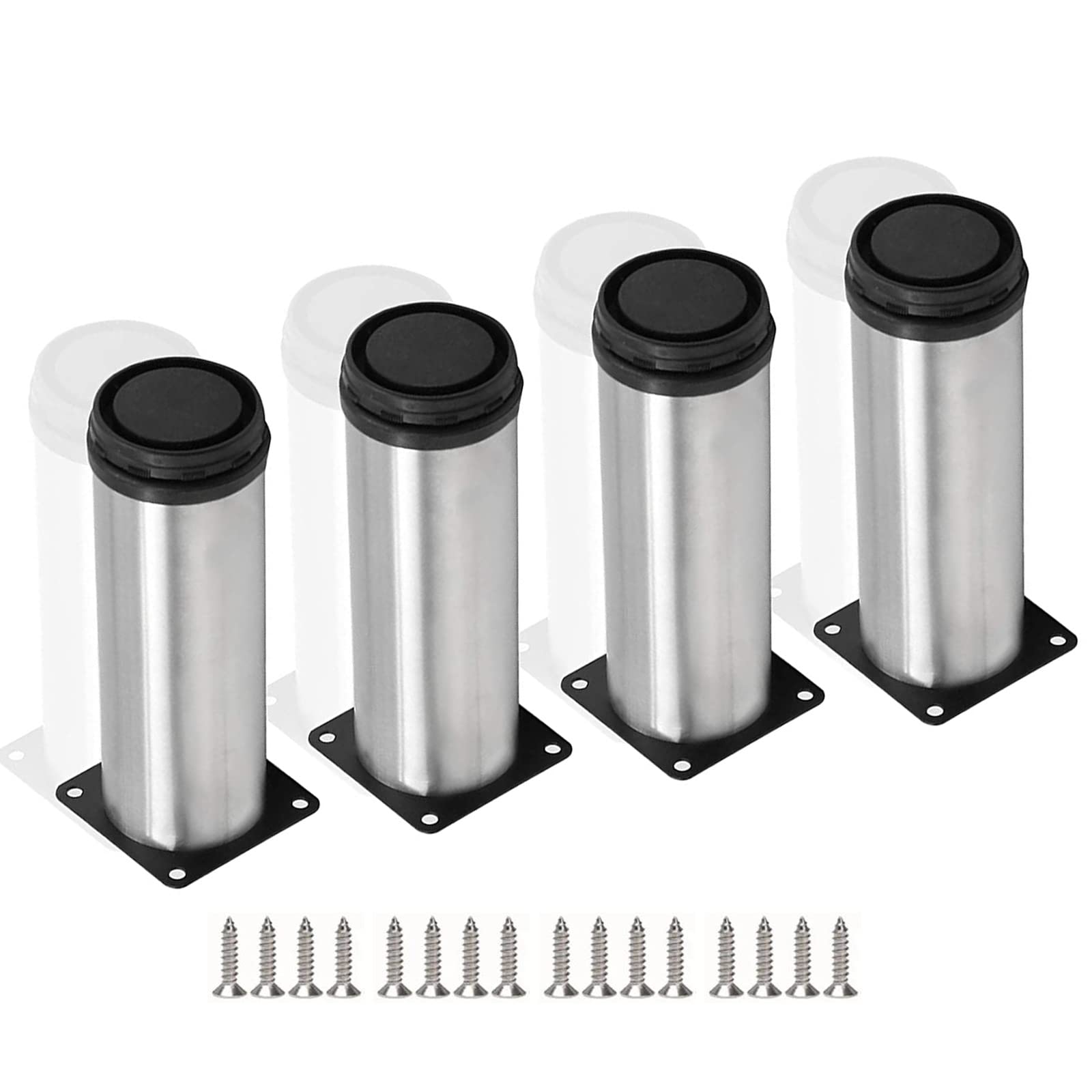 OIFAODAO Stainless steel access door， Stainless steel adjustable feet, for, thickened coffee table legs, dresser(10cm(3.9in))