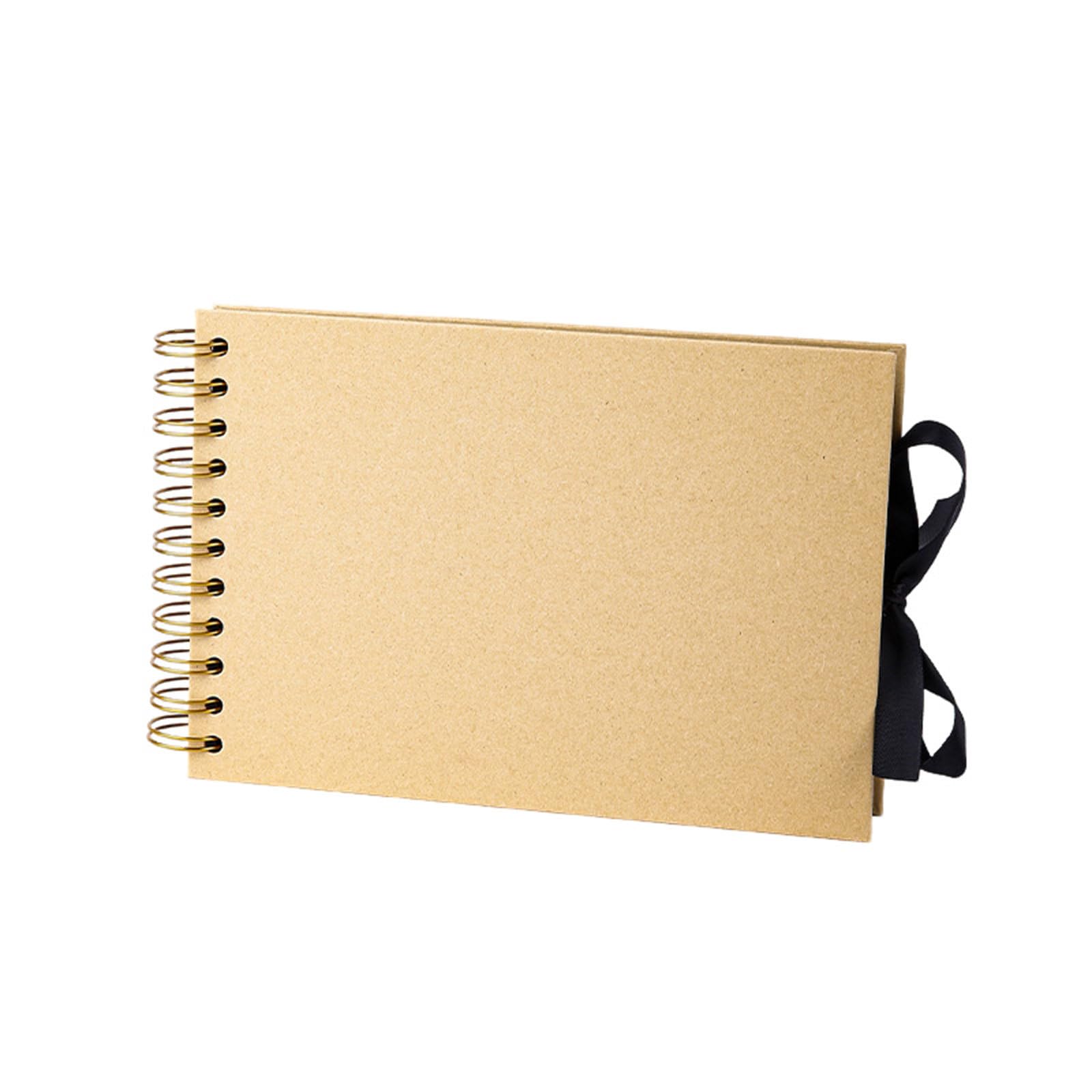 DOTBUY-SHOP DIY Photo Album Scrapbook, 60 Pages Kraft Scrap Book, Travel DIY Photo Albums, Memory Book for Wedding, Anniversary, Birthday, Travel, Friends, Baby (2PC,Wooden)